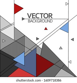 Abstract vector background. Abstract dynamic geometric background with colorful triangles. Great background design for posters. Graphic geometry.