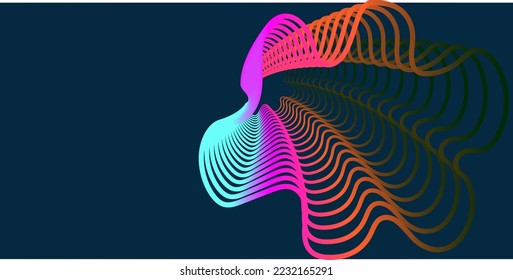 Abstract vector background with dynamic waves and particles.