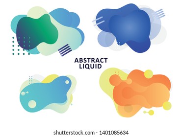 Abstract vector background. The effect is liquid. Abstract shapes, gradient. Light background. Set of 4 figures