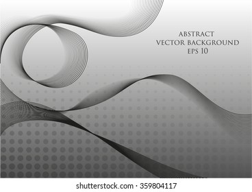Abstract vector background with the effect of waves and halftone