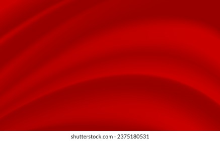 Abstract vector background elegant red silk or satin luxury cloth texture. Red cloth or liquid wave or wavy folds of grunge silk. Red luxurious background design of elegant curves red material. Vector