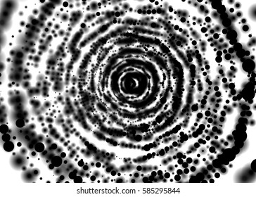 Abstract vector background element. Composition of glowing dots and blurs concentric circles.