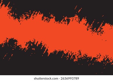 Abstract vector background element. Energetic orange and black design featuring a distressed paint-like texture, perfect for dynamic graphics and web elements.