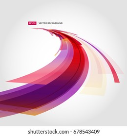 Abstract vector background element in red and white colors curve perspective vector illustration