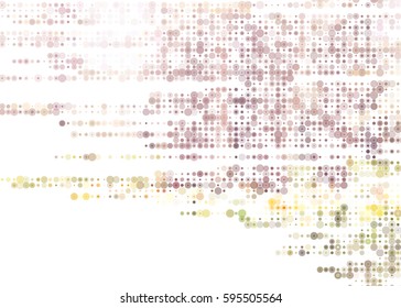 Abstract vector background element. Stripes of color round dots. Corner composition.