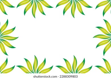 Abstract vector background with empty space for text or message surrounded by beautiful leaves