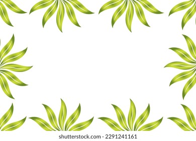 Abstract vector background with empty space for text or message surrounded by beautiful leaves