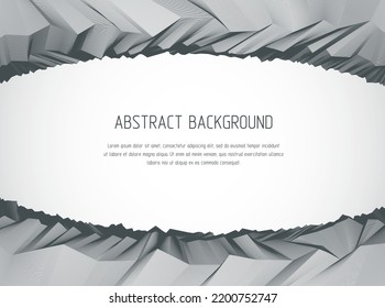 Abstract vector background with fantastic landscape terrain of cosmic planet, geometric 3d line art abstract background of skyline. Usable as template for layout with copy space for title and text.