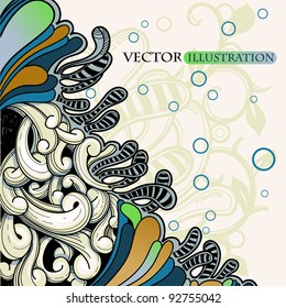abstract vector background with fantasy plants
