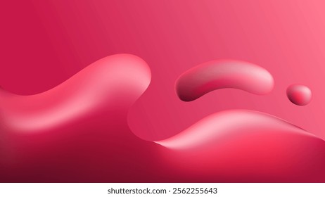 Abstract vector background featuring 3D liquid shapes in vibrant shades of purple and pink