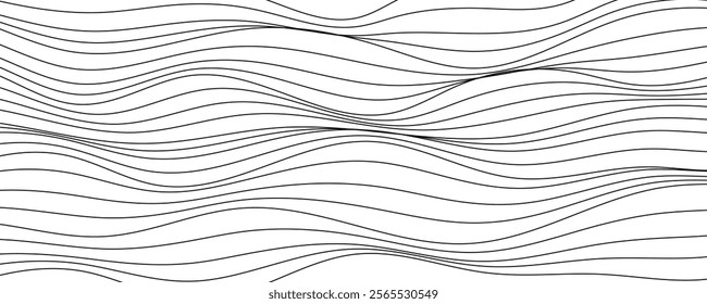 Abstract vector background featuring flowing line waves.	