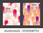 Abstract vector background featuring a gradient overlay of rounded shapes in warm and cool tones. It has a different color from background to make it stand out. For cover, digital marketing.