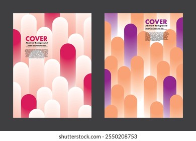 Abstract vector background featuring a gradient overlay of rounded shapes in warm and cool tones. It has a different color from background to make it stand out. For cover, digital marketing.