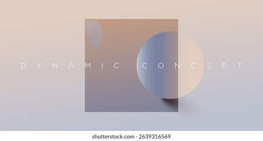 Abstract vector background featuring overlapping square and circle in pastel bronze and blue gradients. A clean and modern layout ideal for branding, editorial design, posters, and digital templates.