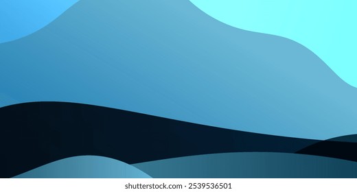 Abstract vector background featuring a stylish blue wave with lighter blue shades and smooth curves. Ideal for brochures