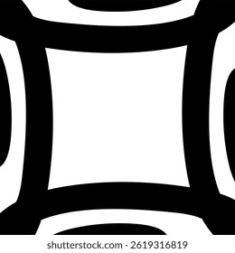 Abstract vector background featuring thick, bold, curved black lines forming a soft edged square frame on a clean white backdrop, with a minimalistic and modern flow.