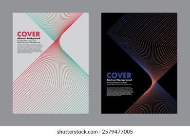 Abstract vector background, featuring a twist gradient lines on clean and dark background. For cover, poster, digital artwork, fully scalable for various creative projects.
