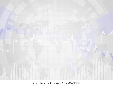 Abstract Vector Background With Financial Graph Line In Stock Market.