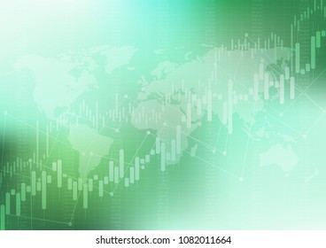 Abstract vector background with financial graph line in stock market.Economic charts with histograms