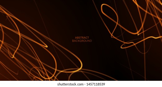 Abstract vector background with fire line and red lights.