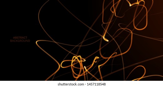 Abstract vector background with fire line and red lights.