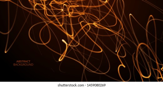 Abstract vector background with fire line and red lights.