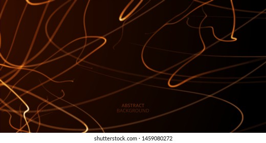 Abstract vector background with fire line and red lights.