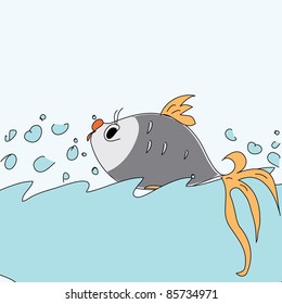 Abstract vector background with fish