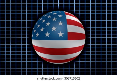 Abstract vector background with flag of United States.