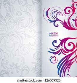 Abstract vector background with floral item.