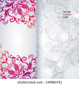 Abstract vector background with floral item.