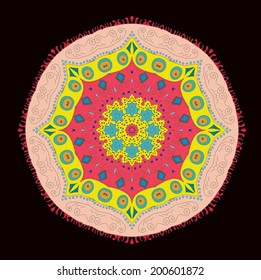 Abstract vector background with floral ornamental border. Lace pattern design.