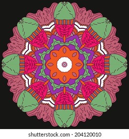 Abstract vector background with floral ornamental border. Lace pattern design.  Cinco de mayo