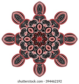 Abstract vector background with floral ornamental border. Lace pattern design. Can be used as card, invitation, t-shirt print, fabric pattern.