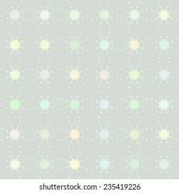 Abstract vector background Flower and heart Seamless texture Pastel color on grey