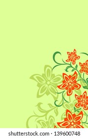 Abstract vector background with flowers