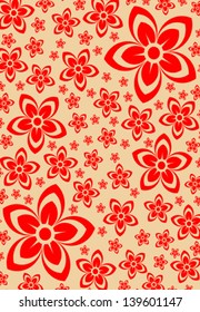 Abstract vector background with flowers