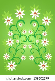 Abstract vector background with flowers