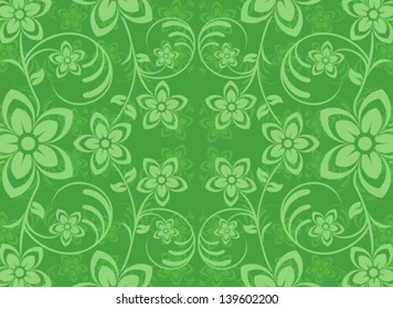 Abstract vector background with flowers