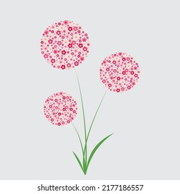 Abstract vector background with flowers.
