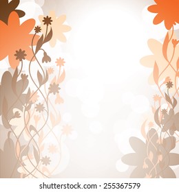 Abstract Vector Background with Flowers.