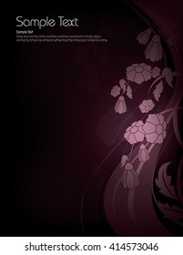 Abstract Vector Background with Flowers.