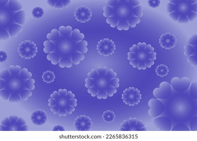 Abstract vector background of flowers with heart-shaped petals