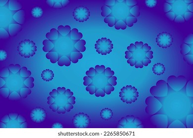 Abstract vector background of flowers with heart-shaped petals