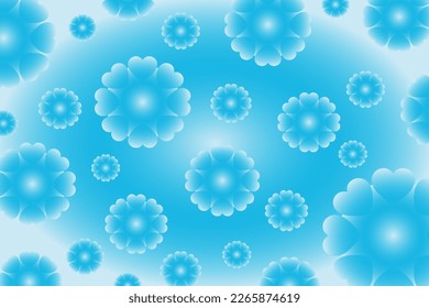 Abstract vector background of flowers with heart-shaped petals