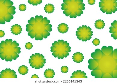 Abstract vector background of flowers with heart-shaped petals
