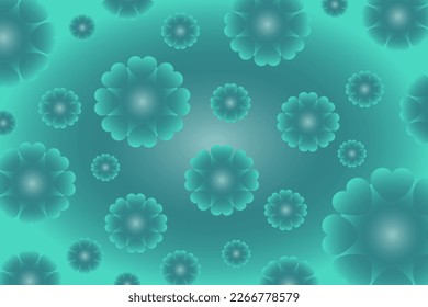 Antecedentes vectoriales abstractos de flores con pétalos en forma de corazón