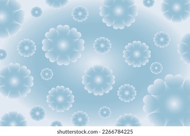 Abstract vector background of flowers with heart-shaped petals