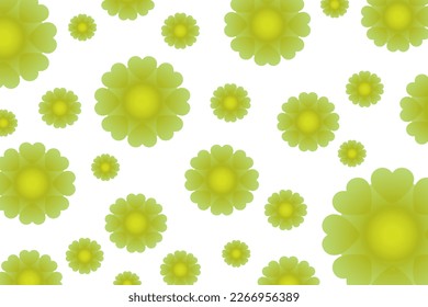 Abstract vector background of flowers with heart-shaped petals