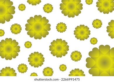 Abstract vector background of flowers with heart-shaped petals